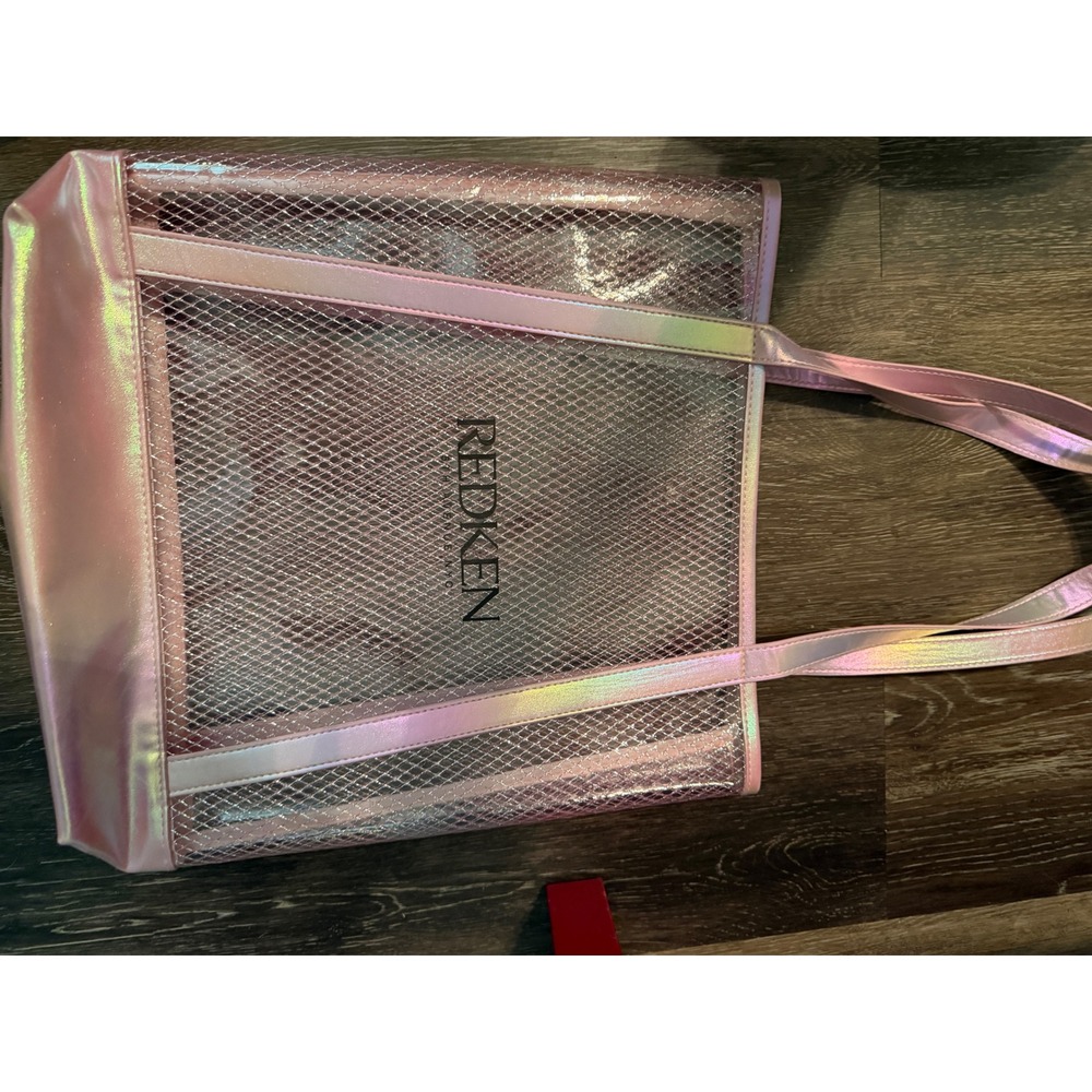 Redken Tote Bag Iridescent Mesh Metallic Shoulder Straps Y2K